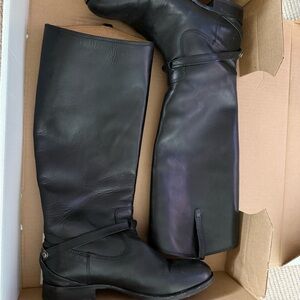 Frye Lindsay Black Leather Riding Boots